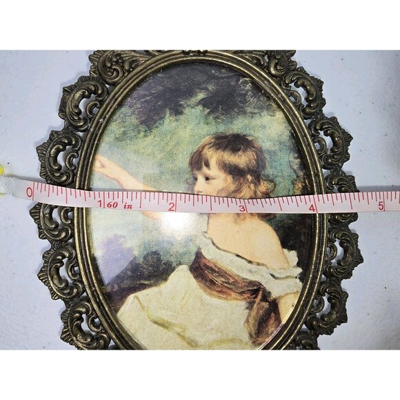 Set 4 Vintage Framed Art Victorian Brass Metal Fellinger - Picture 6 of 10